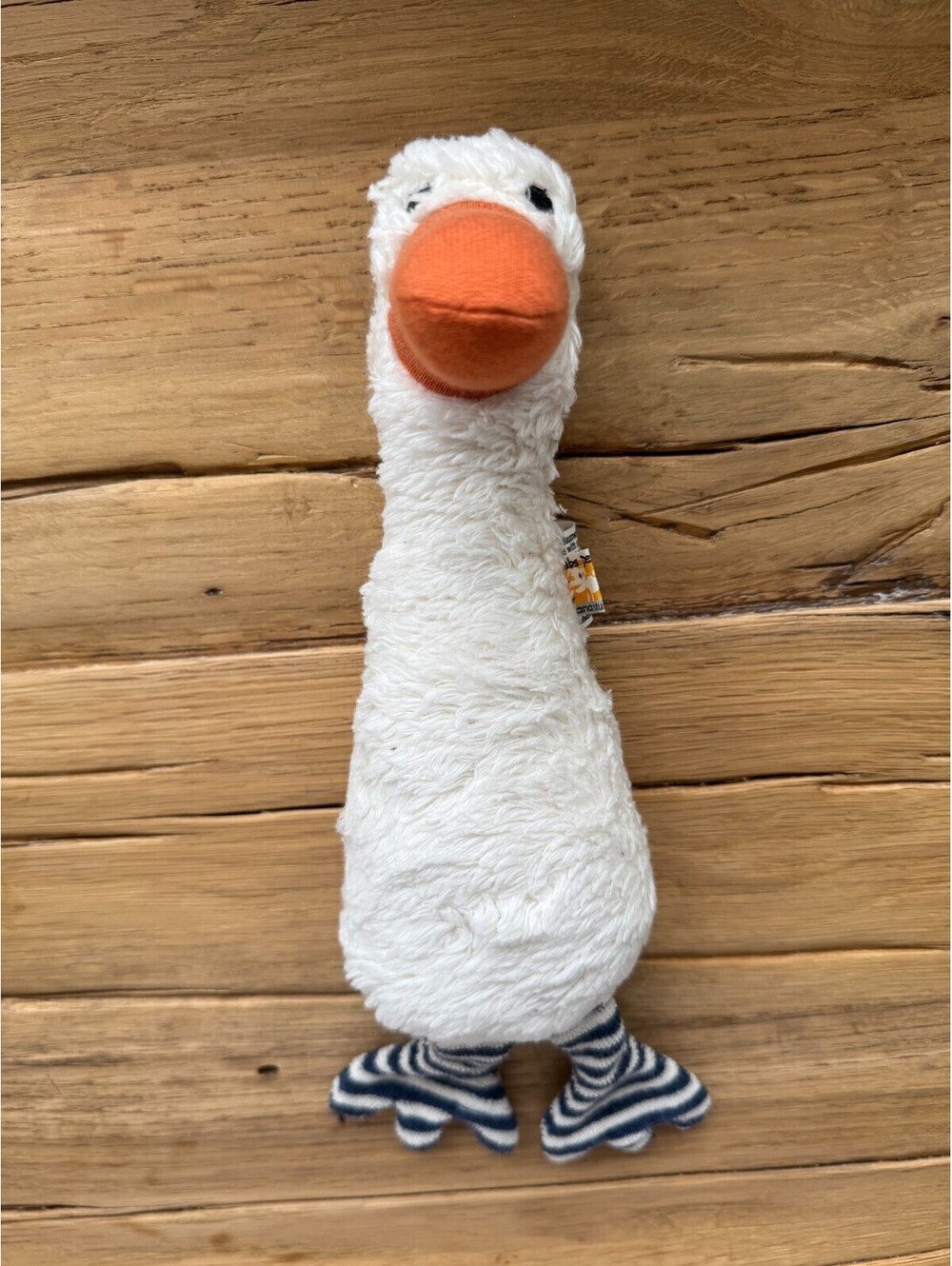 100% Lana Organic Goose, Large - 12" Baby Toy Stuffed Animal White